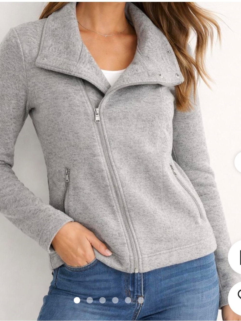 Old Navy Light Grey Asymmetrical Zip Jacket